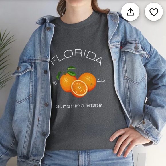 Tops - Gray Florida Sunshine State Graphic Tee